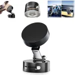 Foldable Magnetic Vacuum Phone Holder 360° Electric Suction Car Mount Double-Sided Swivel Stand for Car Mirror Gym Kitchen