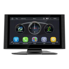 7 Inch Touch Display Portable Wireless CarPlay Android Auto MP5 Screen Model Bluetooth 5.0 1024x600 Type C Power Input Reversing Image Support Audio Video Compatibility