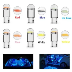 50 X T10 Car Width Light Bulbs Crystal Transparent Integrated LED Small Car Lights Cob High Brightness License Plate Lights Reading Lights