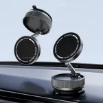 Vacuum Suction Magnetic Phone Holder 360 Degree Rotation Handsfree Magnetic Foldable Phone Mount for Car/Smooth Surface
