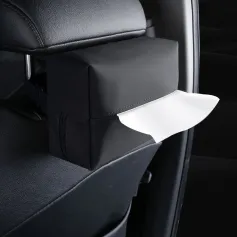 Tecido do carro Caixa Titular PU Couro Carro Console Central Apoio de Braço Caixa Guardanapo Viseira de Sol Banco Traseiro Caixa de Tecido Com Alça Fixa