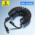 Baseus 100W Fast Charging USB Type C Cable For iPhone 15 USB C To Type C PD Charger Cord for iPad MacBook Pro