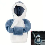 Car Gear Shift Cover Mini Hoodie Shift Knob Cover Sports Shirt Shark Pattern Design for Car Gear Shift Knob Shifter Interior Decorated