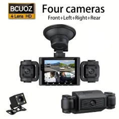 2 Inch IPS 4 Channels Dash Cam Parking Monitoring HD Superior Night Vision Recorder Loop Recording