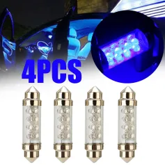 4-Pack 39mm/41mm/42mm Double Tip 8LEDs Car LED Reading Light License Plate Light Trunk Light Bulbs