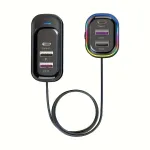 Car USB Charger Multi-Function 66W Super Fast Charging Car Rear Multi-Hole Wired Mobile Phone Charger Fast 6-port Car Charger