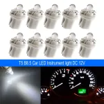 10-Pack T5-B8.5D Single Dome LED Car Light Indicator Light Width Light 5050SMD1 LED Instrument Light Instrument Panel Light High Brightness