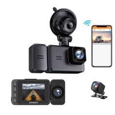 3 Channel WiFi Car Dash Cam HD Video Recording with Night Vision High-Definition Screen Car DVR Night Vision 1920*1080P