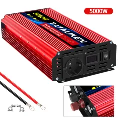 TATALIKEN Power Inverter 12V 24V to 110-220V Pure Sine Wave 2000W Rated Power 5000W Peak Power Converter Home Inverter