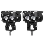 1Pair 12-60V 60W Headlamp Fog Lamp Spotlight White & Yellow For Car Motorcycle