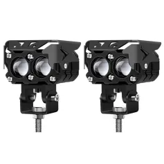 1Pair 12-60V 60W Headlamp Fog Lamp Spotlight White & Yellow For Car Motorcycle