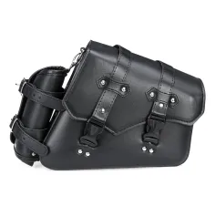 Bolsa de sillín para motocicleta, de cuero sintético, impermeable, color negro, para lado izquierdo y derecho, universal para Harley-Davidson.
