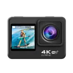 AUSEK 4K WiFi Action Camera Photography Sports Camera Waterproof HD Dual Screen Wifi Remote Control Outdoor Shooting Cycling Skiing Underwater Camera