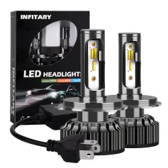 Infitary 3300LM Car Headlight Bulbs H4 H7 LED 3 Color Change Auto Fog Lamps