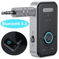 2 в 1 Bluetooth 5.3 аудио ресивер передатчик автомобильная стерео беспроводной адаптер громкой связи 3,5 мм разъем AUX для наушников ТВ ПК