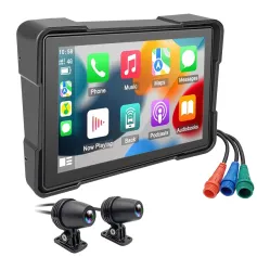 5 Inch Motorcycle Touchscreen Wireless Carplay Player DVR Android Front Rear Dual Camera bluetooth IP66 Waterproof with GPS Navigation