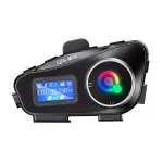 Coralme Q58MAX Motorcycle Helmet Mixing Intercom Helmet Bluetooth Headset with 300m Double Intercom Helmet Headset Group Speaker with LCD Display
