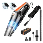 120W High-Power 6000PA Portable Corded Car Vacuum Cleaner with LED Light Wet Dry 2 Filters Storage Bag