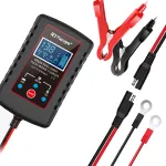 RJTianye 6V 12V 2A Car Smart Battery Charger ASE Adapter Automatic Float Charge Motorcycle Lawn Mower Tractor Lead Acid AGM Battery