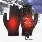 Pair Motorcycle Electric Heated Gloves Thickened Warm Full Finger USB Heating Electric Heating Gloves Students Internet Writing Games Warm Thick Heating Gloves