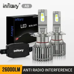 INFITARY A9 2PCS 12V 24V H1 / H4 LED Car Headlight Bulbs 26000LM Headlamps Kit 6500K Head Lights CSP 3570 Chip