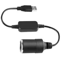 5V 2A USB'den 12V'a Araç Bağlantı Kablosu Soketi USB Erkekten Dişi'ye Araç Bağlantı Kablosu Adaptörü Dönüştürücü Fo Elektronik Sürüş Kaydedici