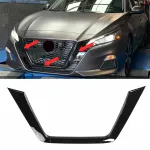 3pcs/set For Nissan Altima 2019-2021 Glossy Black Frame Front Grille Cover Trim