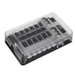 Car Boat Fuses Block 12 Way LED Fuses Junction Box Blades Fuses Terminal Box 12V/24V