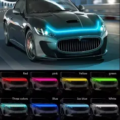 Tira decorativa LED de 1,8 m para luces de circulación diurna, luz decorativa para capó de coche, luz de guía para parrilla y luz ambiental.