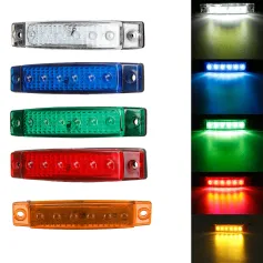 1 luz de posición ámbar de 6 LED y 12 V para coche, camión y remolque.