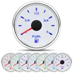 2'' 52mm Professional Automotive Oil Level Gauge with 0-190Ω Resistanc Pointer Display Waterproof Fuel Level Meter + Sensor for Marine Boat Car Boat with Colorful Backlight