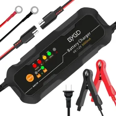 Taşınabilir 5 Amper Tam Otomatik Akıllı Akü Şarj Cihazı Sıcaklık Telafisi Olan Araba/Motosiklet/Çim Biçme Makinesi/Tekne için Şarj Akü