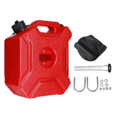 Tanque de combustible portátil de 5 l, bidón de gasolina con soporte de bloqueo para ATV, UTV, motocicleta, coche, Gokart