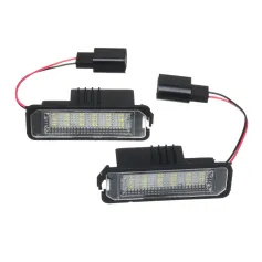 VW গল্ফ MK4 MK5 MK6 Passat Lupo Polo 9N এর জন্য 2PCS 18 LED লাইসেন্স নম্বর প্লেট কার লাইট