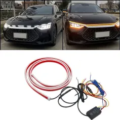 Đèn trang trí mui xe ô tô 12V màu vàng trắng năng động Đèn LED chạy ban ngày Dải đèn pha tự động Quét