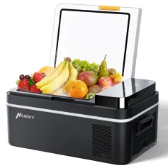 HCALORY 12 Volt Car Refrigerator 22Quart 12V Car Fridge Portable Freezer with Compressor 21L Mini Electric Cooler (-4℉~68℉) with 12/24V DC & 110V AC for Camping, RV, Travel, Truck, Boat and Home Use