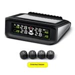 Wireless Solar-Powered External Tire Pressure Monitoring System Pressure Sensor Tire Pressure Detection with Digital LCD Screen