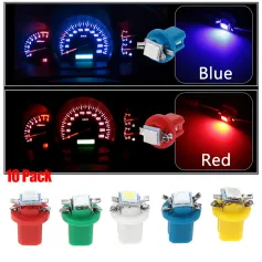 10 Pack LED Car Indicator Lights T5 B8.5d Width Light 5050SMD 1 LED Instrument Light Instrument Panel Light Bulbs