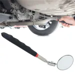 Extend 7-1/4\\ to 30\\ 360° Retractable Extension Rod Mirror Telescopic Inspection Detection lens Silver Pocket Clip Car Tools