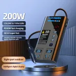 200W High Power Car Inverter Charger 12V To 110V 220V Multi-Function Converter Type-C Mobile Phone Fast Charging with Eight Output Port