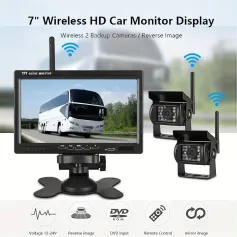 7\ Monitor Parking Driving Monitoring Recorder Vehicle with 2 Backup Cameras for RV/SUV/Van/Pickup/Truck/Trailer