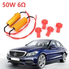 2pcs 50W 6Ω Car LED Canbus Load Resistors Automobile Turn Signal Flashlight License Plate Lamp Resistance Decoder