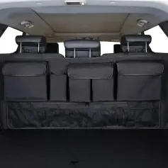 Organizer per bagagliaio auto, in tessuto Oxford, con rete multifunzionale, per schienale sedile auto, con 9 tasche, impermeabile, multitasche.