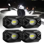 NovSight A500-RK-1 4PCS Car Chassis Lights 3200LM 6000K 1 For 4 White Light Car Chassis Lights IP68 Waterproof 180° Beam Angle Die-cast Aluminum Housing