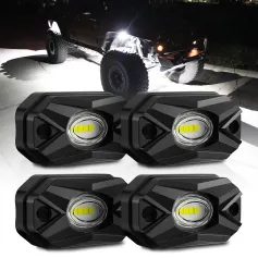 NovSight A500-RK-1 4PCS Luzes de Chassi de Carro 3200LM 6000K 1 Para 4 Luzes de Chassi de Carro de Luz Branca IP68 À Prova D'Água 180º Ângulo de Feixe Caixa de Alumínio Fundido