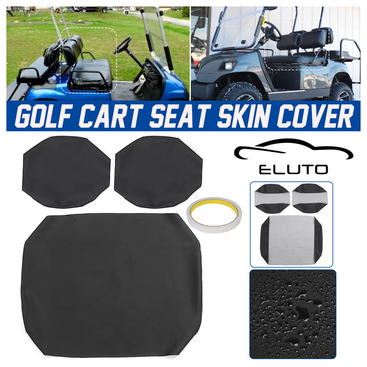 Golf Cart Seat Cover Cuhison Mat Breathable Protector Microfiber Leather for Yamaha G-11 G-22 G11 G22