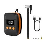 Mini Portable Bicycle Pump Air Inflator 120PSI Type-C Rechargeable Bike Pump For Bike Schrader Presta Tires With Digital Display
