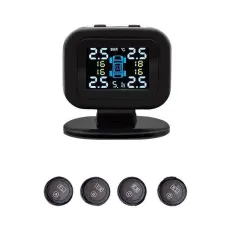 Mini Car TPMS Tire Pressure Monitoring System with External Tire Pressure Sensor Temperature Monitor LCD Display