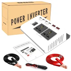 Inversor de 12V para 220V 4000W Conversor de energia para carro Solar LCD com tela dupla 4 USB 4.2A Carregamento rápido com tela LCD de voltagem inteligente