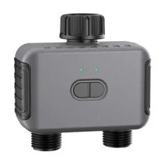 SGW08MZ Tuya Zigbe 2 Zones Smart Irrigation Timer Digital Programming Watering Schedules Sprinkler Drip Irrigation System Voice Control with Alexa Google Assistant